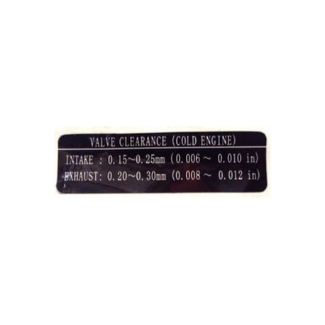 66M-12138-60 Sticker met kleppen afstellen maten Yamaha buitenboordmotor